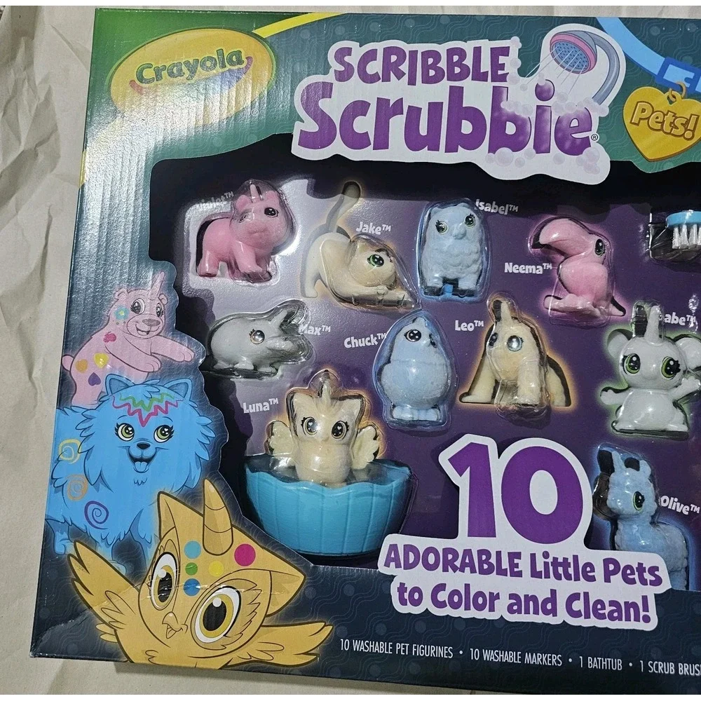 Crayola Scribble‎ Scrubbies Glow Combo Kit Adorable Little Pets Coloring Kit NEW